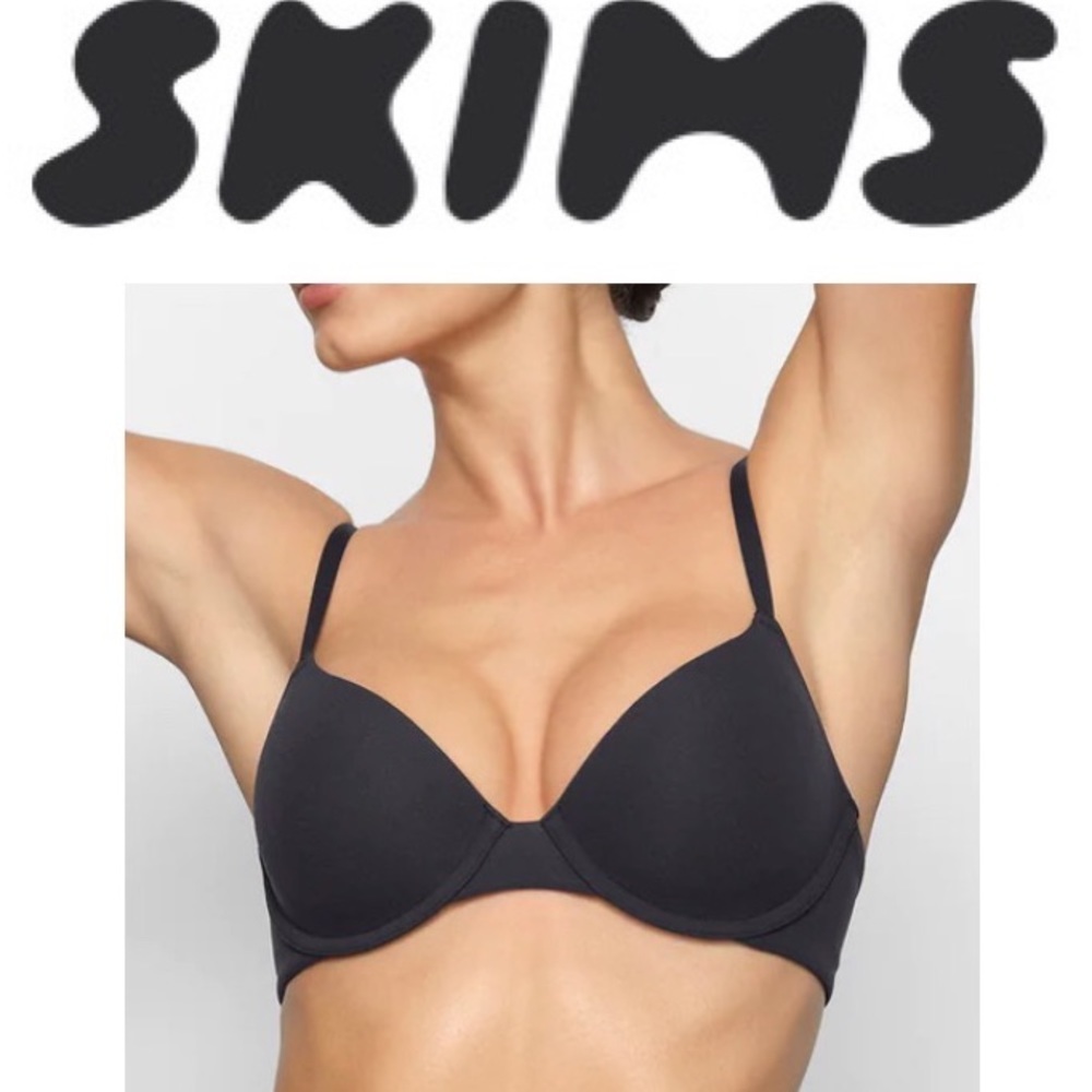 SKIMS Fits Everybody T-Shirt Bra In Onyx Size 42DD NWT